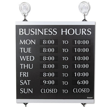 Headline® Sign Century Series Business Hours Sign, Heavy-duty Plastic, 13 X 14, Black freeshipping - TVN Wholesale